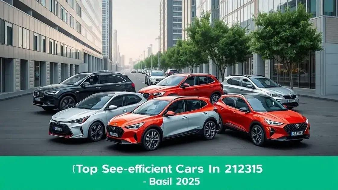 Os 5 carros mais econômicos do Brasil em 2025