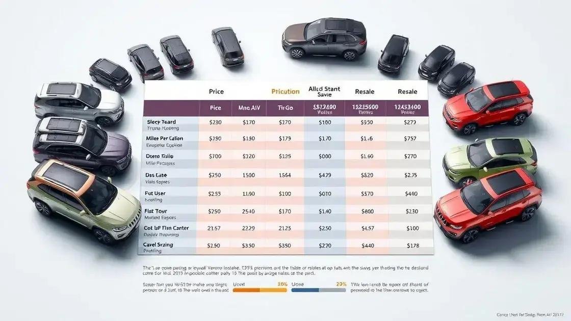 Comparação de custos entre SUVs