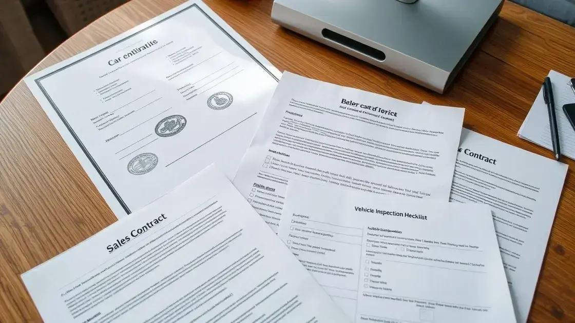 Documentação necessária para a compra de carros usados