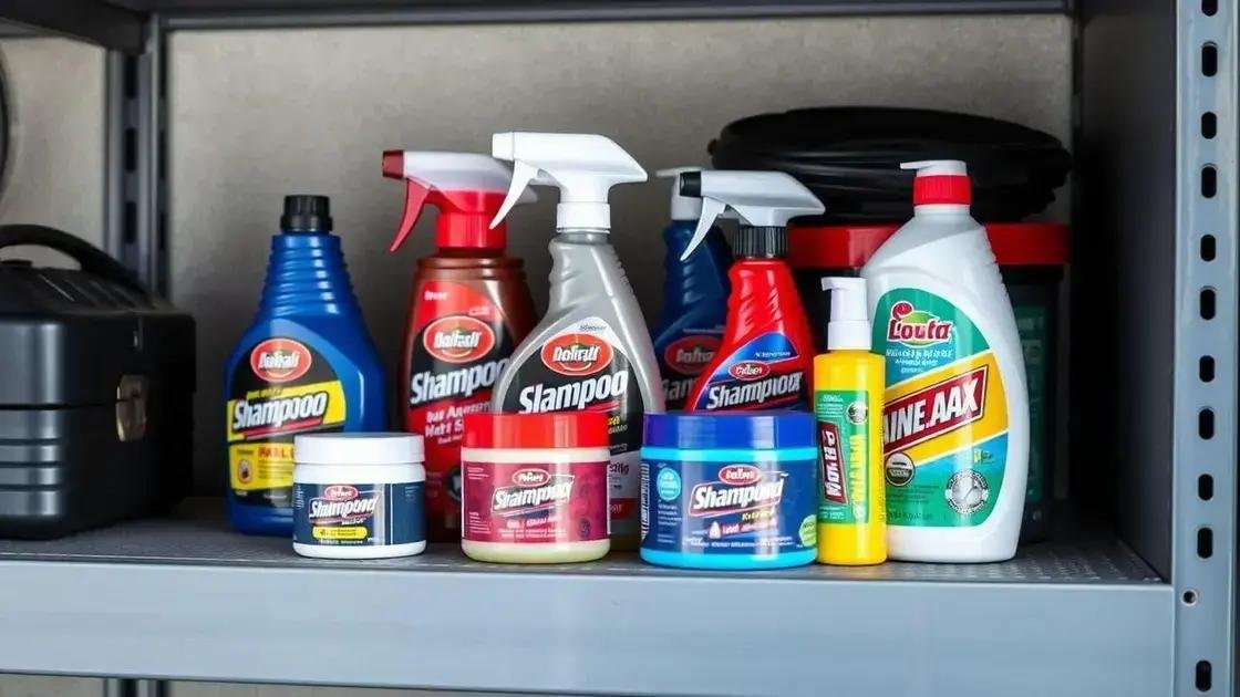 Tipos de produtos para limpeza e proteção