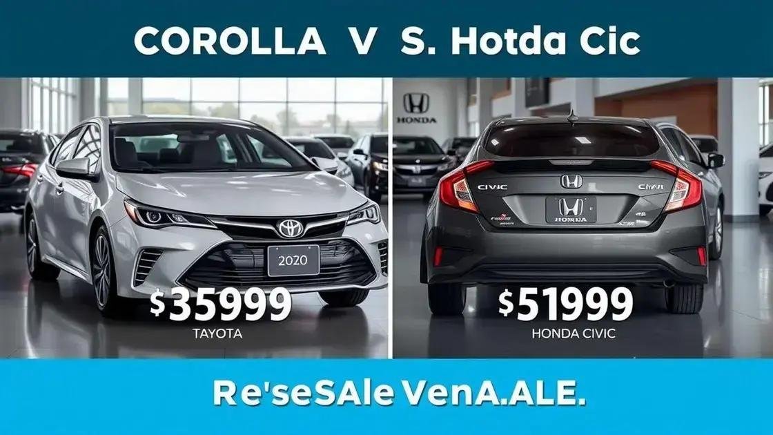 Preço e valor de revenda do Corolla e Civic