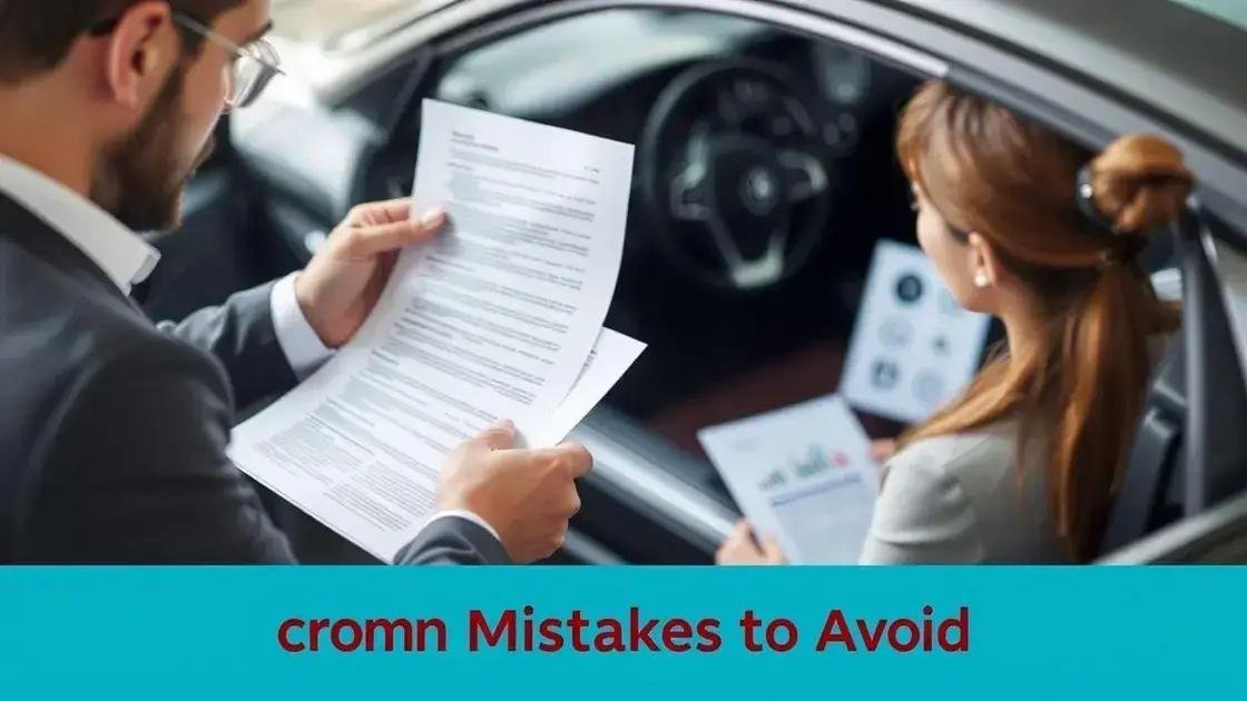 Erros comuns a evitar ao financiar um carro